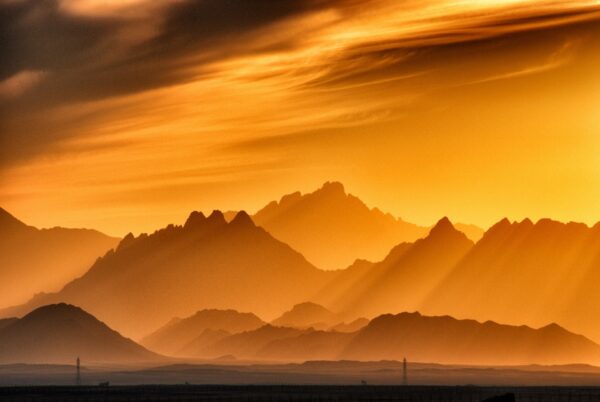 Hurghada, Gebirge bei Sonnenuntergang