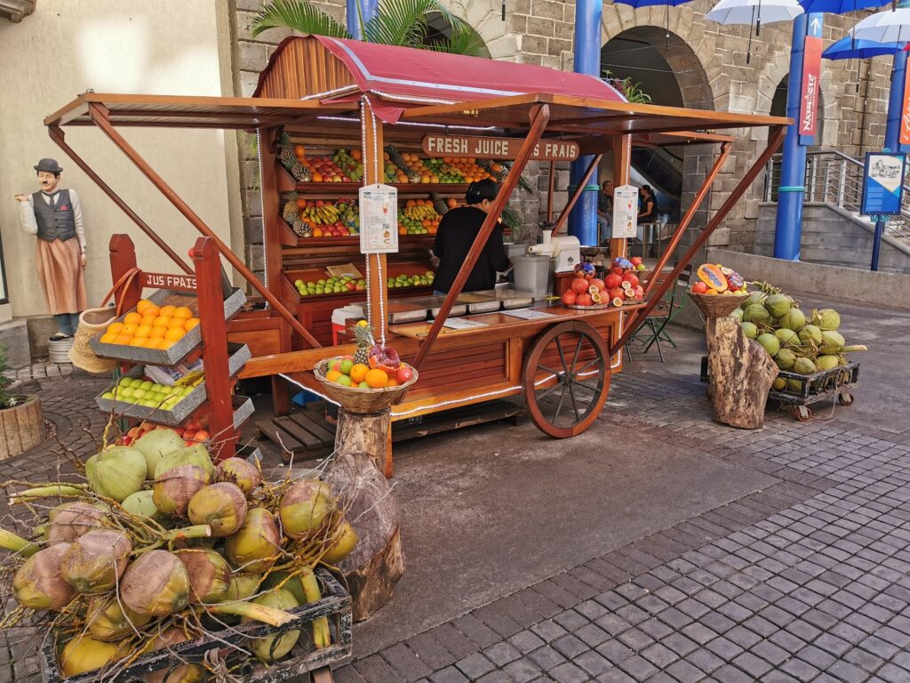 Fruchtsaft-Stand auf Mauritius